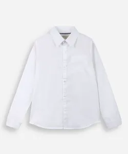 camisa infantil lisa oxford branca 4