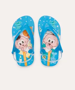 chinelo infantil cascão e cebolinha turma da mônica ipanema azul 17-18