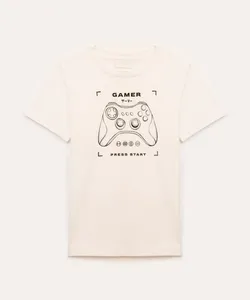 camiseta de algodão infantil game off white 6