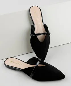 Mule Feminino Via Uno Bico Fino com Tira Preto 37