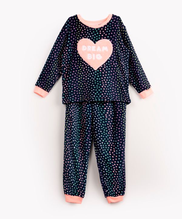 pijama infantil de inverno dream big azul marinho 6
