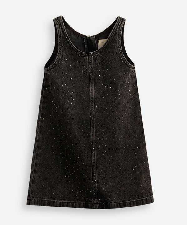 salopete jeans infantil com brilhos preto 8