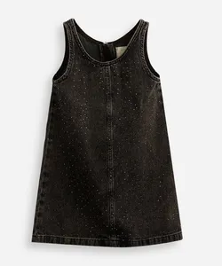 salopete jeans infantil com brilhos preto 10