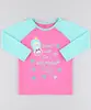 Blusa de Praia Infantil Raglan com Estampa de Sereia Manga Longa Pink 4