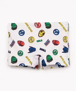 sunga boxer infantil avengers com proteção uv branco 10