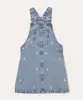 salopete jeans infantil margaridas bordadas azul 12