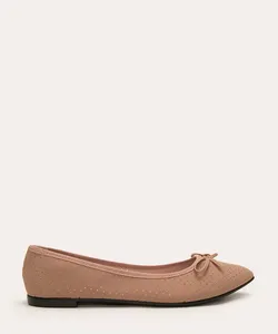 sapatilha de suede bico fino moleca rosê 37
