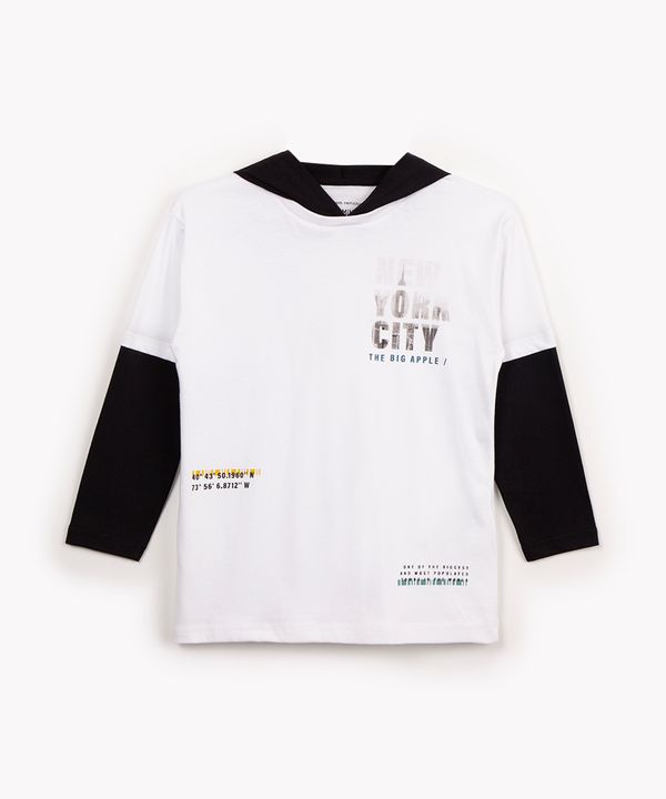 camiseta de algodão infantil com capuz manga longa off white 6