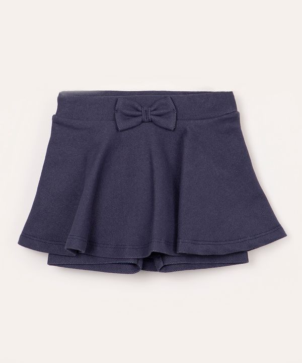 short saia infantil com laço azul 12-18