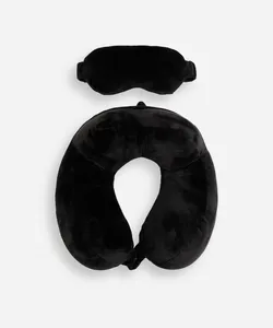 apoio de pescoço com máscara de dormir preto UNICO