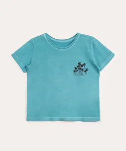 camiseta infantil de algodão california beach azul 4