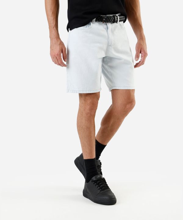bermuda reta masculina jeans azul 46