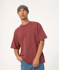 camiseta de algodão oversized manga curta vinho G
