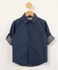 camisa infantil jeans com bolso e martingale manga longa azul escuro 12
