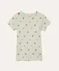 camiseta de algodão infantil manga curta cerejas verde 1