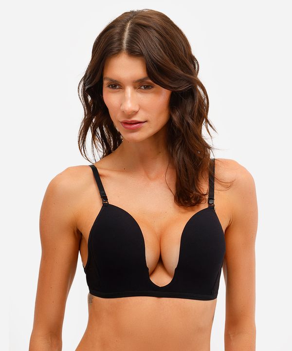 sutiã meia taça decote profundo trifil preto 46