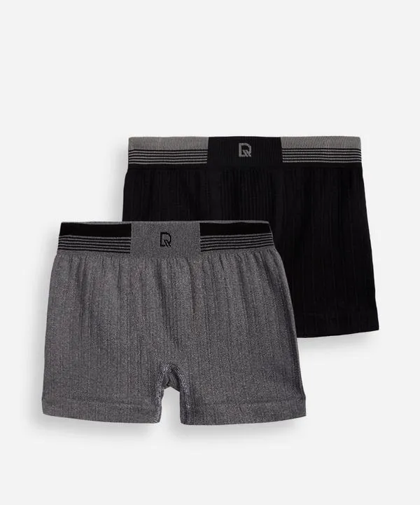 kit de 2 cuecas infantis delrio boxer sem costura colorida M