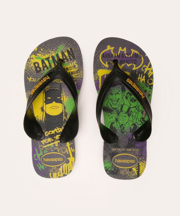 chinelo havaianas infantil Batman cinza 27-28