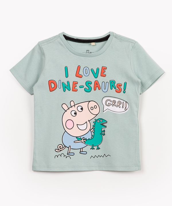 camiseta de malha infantil peppa manga curta verde 2