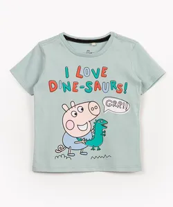 camiseta de malha infantil peppa manga curta verde 5
