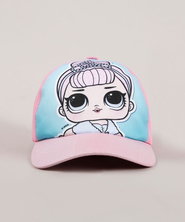Boné Infantil Aba Curva LOL Surprise com Lurex Rosa P