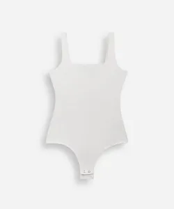 body infantil de poliamida decote quadrado off white 16
