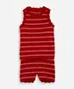 conjunto infantil de crochet listrado vermelho 18-24