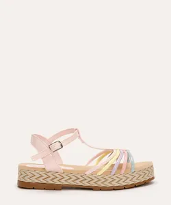 rasteirinha infantil flatform com tiras bege 32