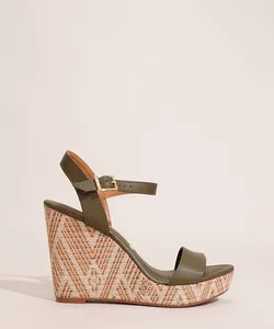 Sandália Feminina Plataforma com Estampa Vizzano Verde 35