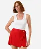 short saia feminino com linho vermelho 36
