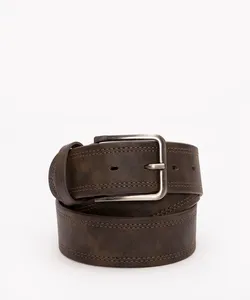 cinto de pu com fivela arredondada marrom M