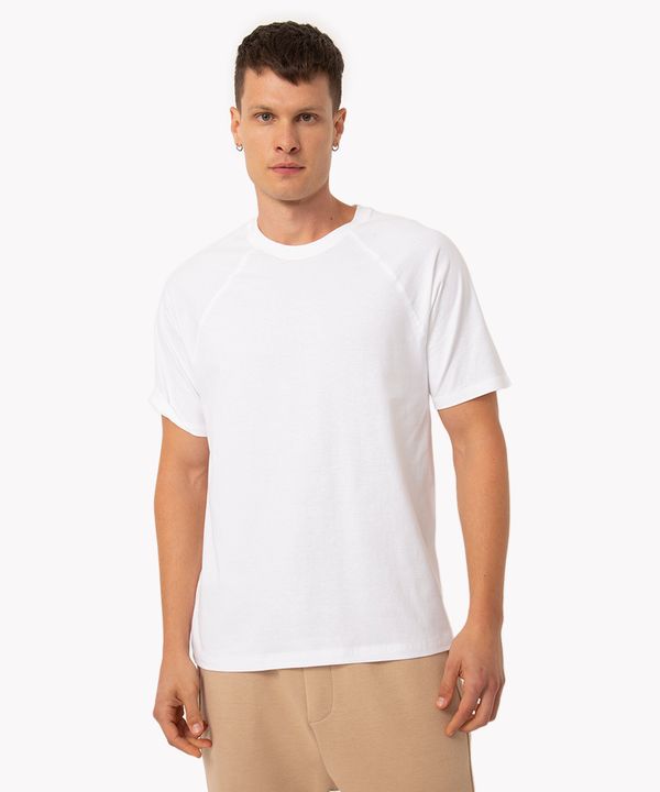 camiseta de algodão básica manga curta branca PP