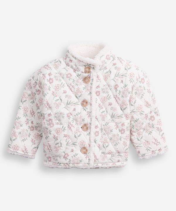 jaqueta puffer infantil matelassê floral colorida 3