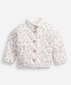 jaqueta puffer infantil matelassê floral colorida 4