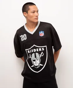 camiseta oversized nfl raiders mesh preto M