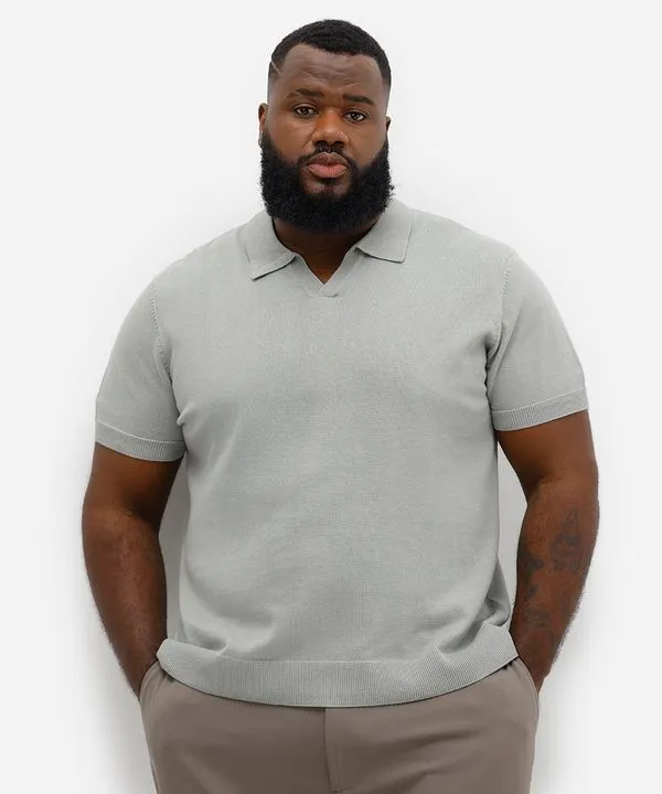 polo masculina de tricot plus size verde GG1