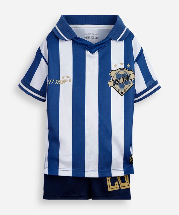 conjunto esportivo infantil listrado azul 4