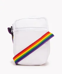 Bolsa Shoulder Bag MasculinaTransversal Pequena Pride com Bolso Branca Único