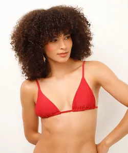 biquíni top cortininha com bojo removível vermelho GG