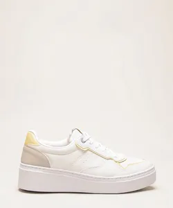 tênis feminino chunky com recortes casual branco 37