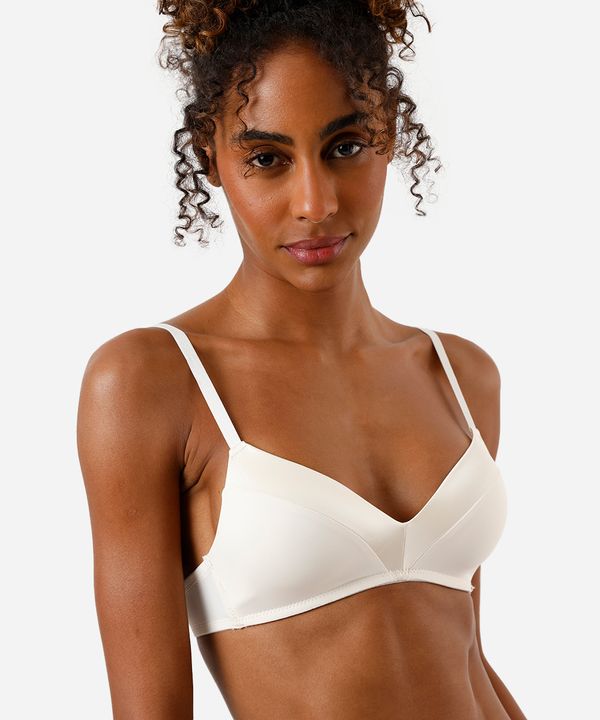 sutiã meia taça com recorte acetinado off white 48