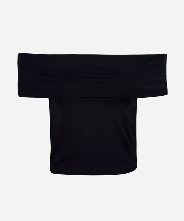 blusa juvenil ombro a ombro de poliamida preta 16