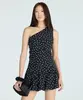 vestido balonê feminino ombro único poá preto M