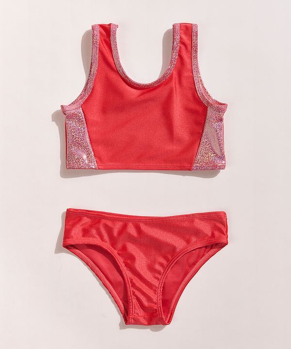 Biquíni Infantil Hype Beachwear com Recorte Holográfico e Proteção UV50+ Pink 12