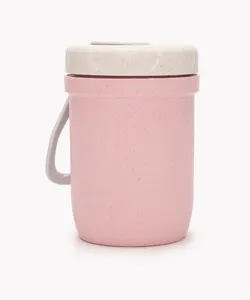 pote térmico bambu com alça 300ml rosa Único