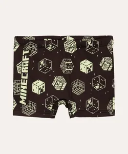 sunga boxer infantil minecraft preta 12