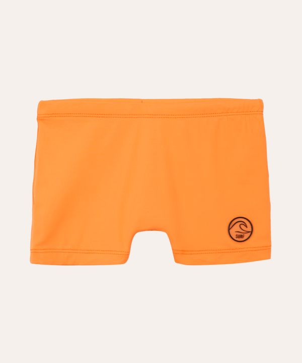 sunga infantil básica com proteção uv laranja 14