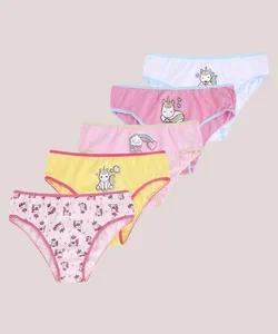 Kit Infantil de 5 Calcinhas Unicórnio Multicor 8