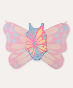 maiô infantil borboleta com capa proteção uv azul 8