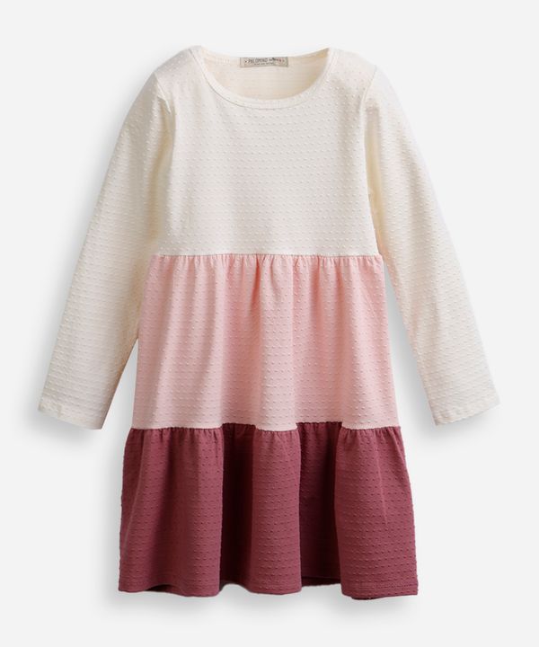 vestido infantil de algodão texturizado com recortes colorido 6